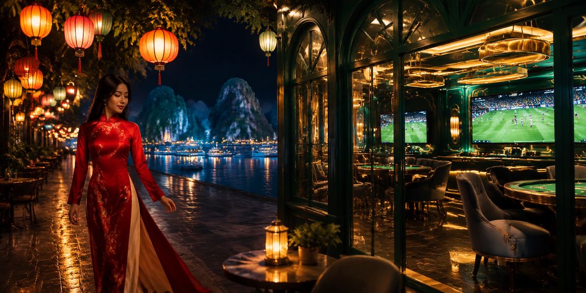 Người dùng tại Hạ Long trải nghiệm cá cược trực tuyến qua điện thoại với trang phục áo dài truyền thống