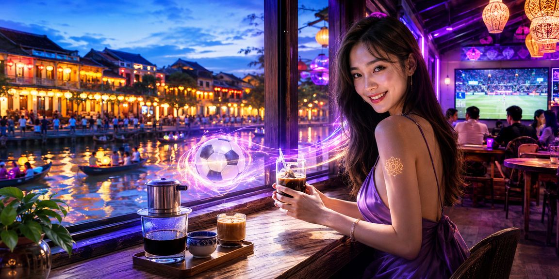 Người dùng tại Hội An duyệt web cá cược 2vet trên điện thoại bên ly cà phê sáng